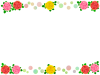 薔薇の花フレーム花模様飾り枠素材イラスト。透過PNG