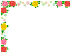 薔薇の花フレーム花模様飾り枠素材イラスト。透過PNG