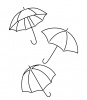 傘　モノクロ　塗り絵