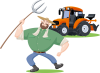 農夫とトラクター　農家 生産者