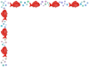 海のお魚フレーム鯛の飾り枠素材イラスト。透過PNG