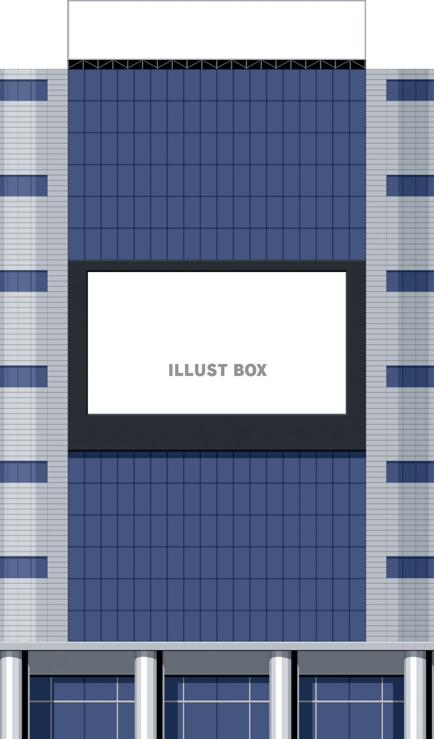 無料イラスト ビルの壁面 大型ビジョン フレーム