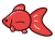 かわいい金魚　リュウキン　赤