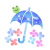 カエルと紫陽花と傘　透過png