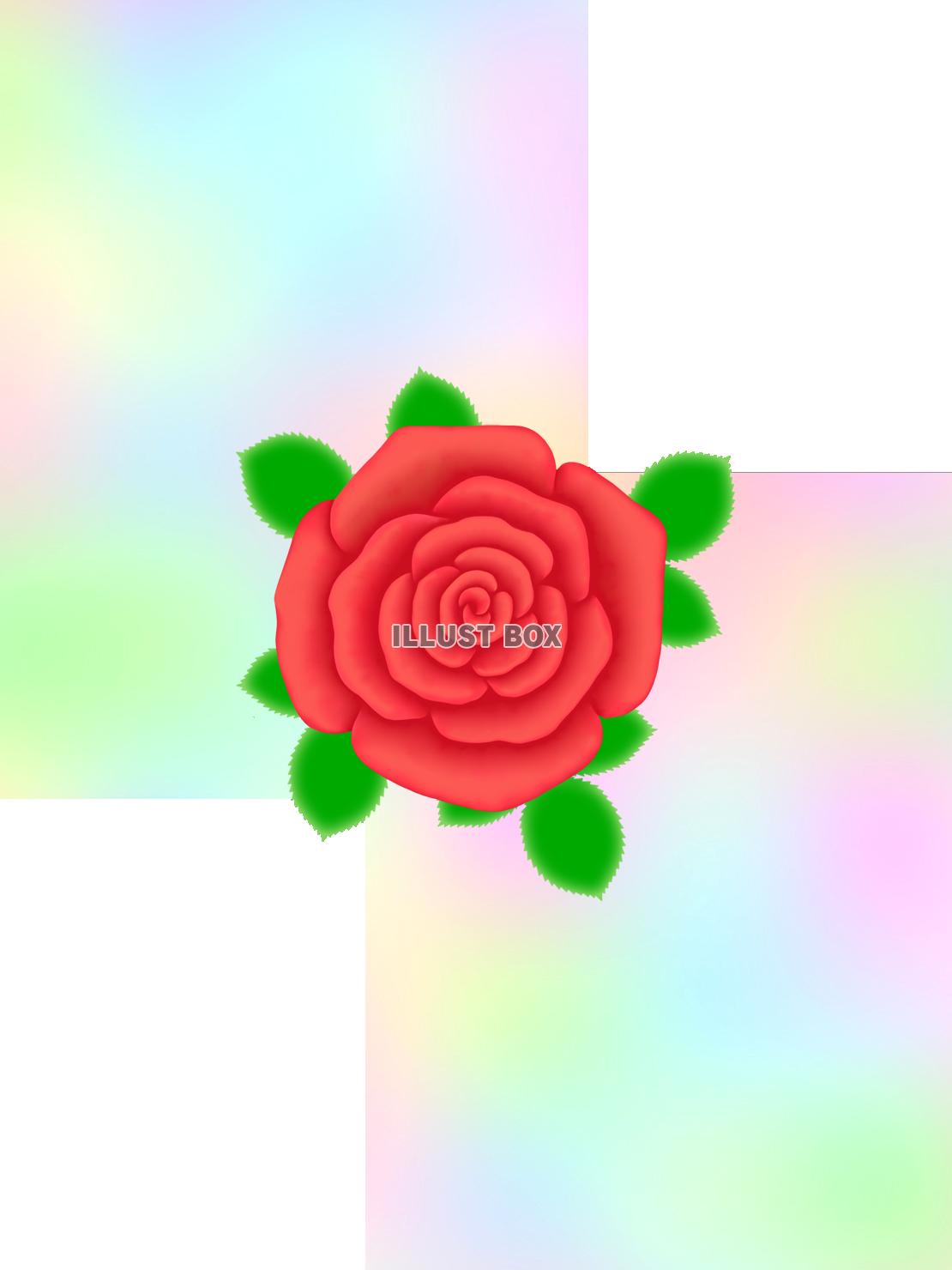 薔薇の花模様壁紙シンプル背景素材イラスト。透過PNG