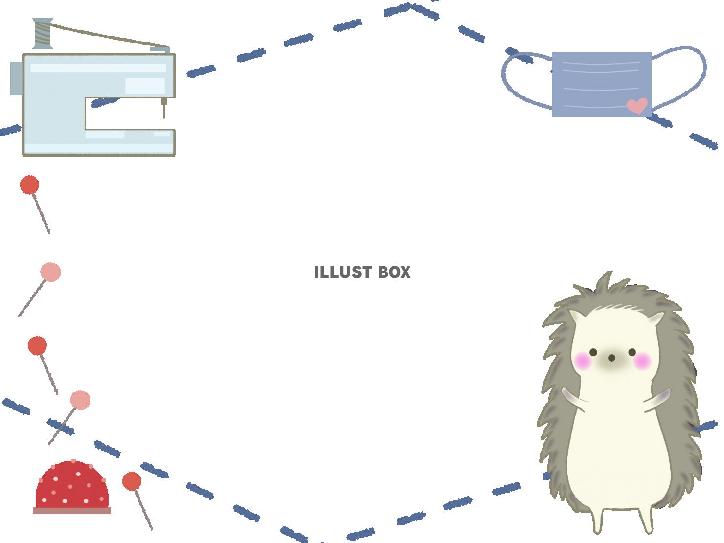 ミシンとハリネズミのフレーム