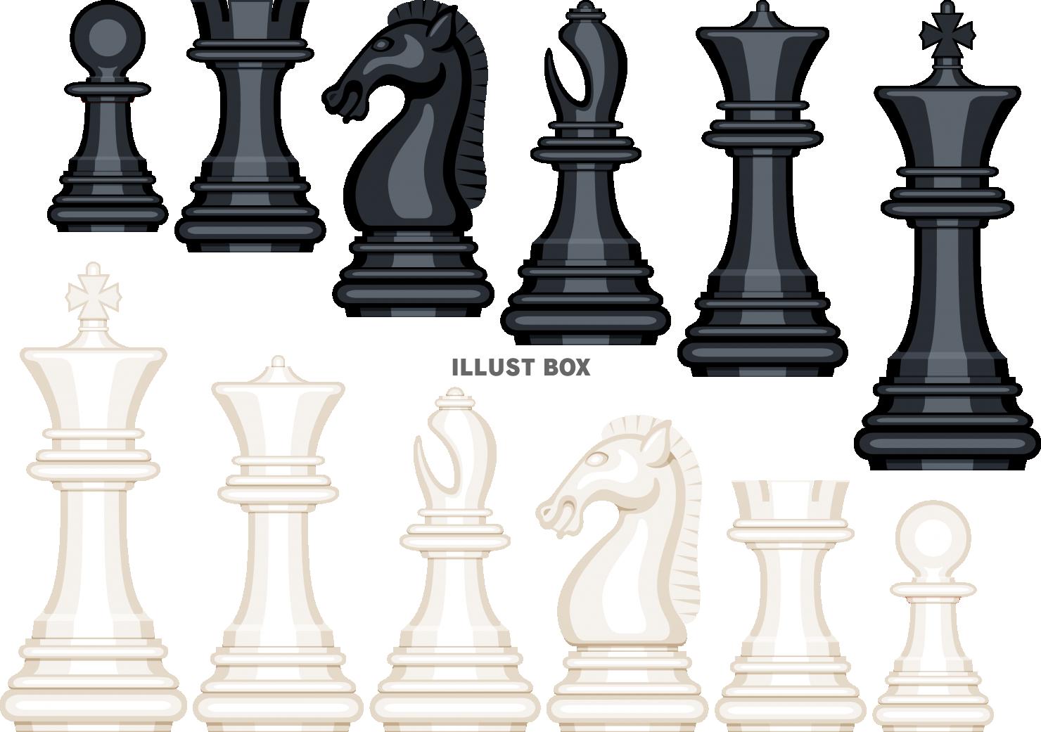無料イラスト チェスの駒 セット