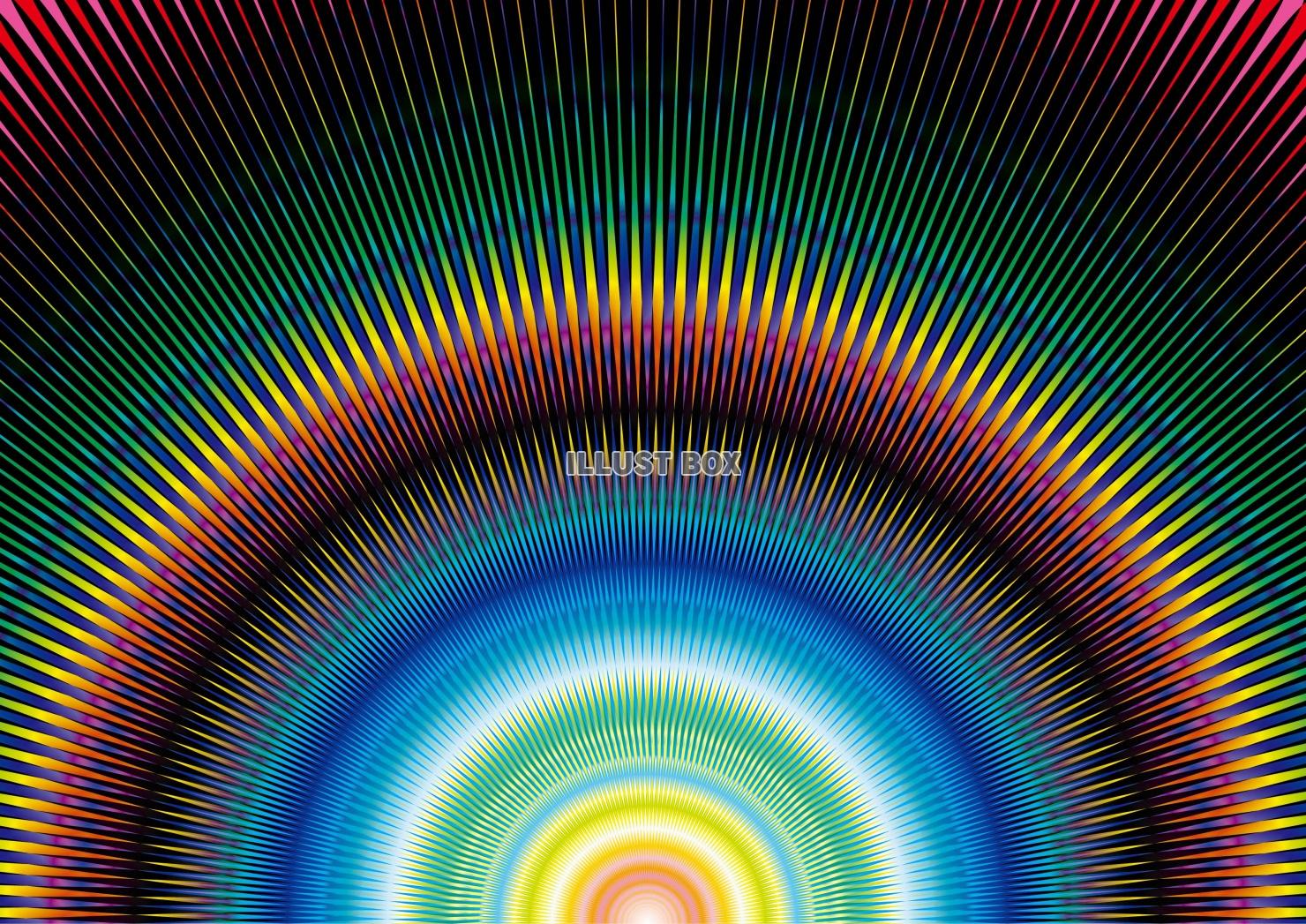 無料イラスト 虹色の放射線 壁紙 背景