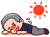 熱中症で倒れるおじいさん