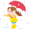 雨降り　傘をさす女の子