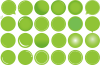 緑色の丸ボタン・吹き出し・デザインパーツセット