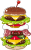豪華なハンバーガー　ファストフード