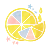 パステルカラーのレモン