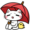 傘と白猫ちゃんとひよこ2