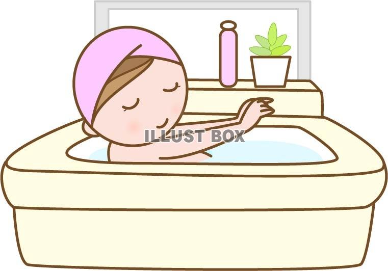 無料イラスト 入浴する女性