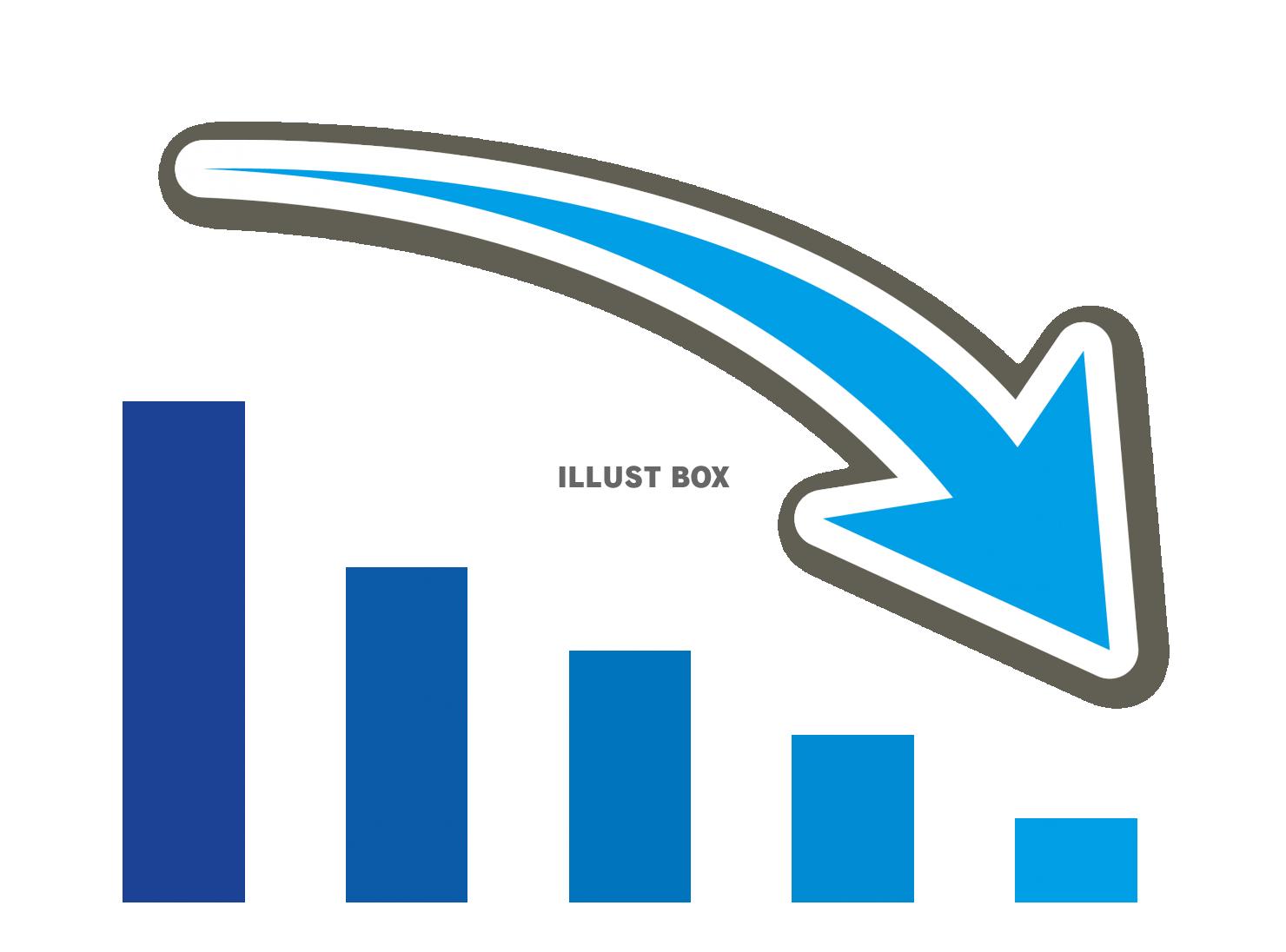 無料イラスト チャートグラフ ダウン 下降