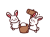 餅つきをするウサギ