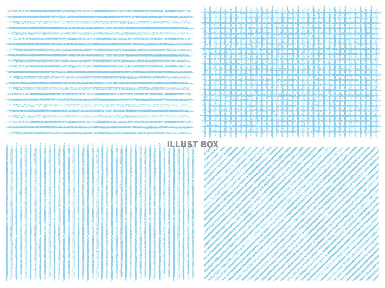 無料イラスト 水色ストライプチェック柄模様 ボーダーライン水彩テクスチャ壁