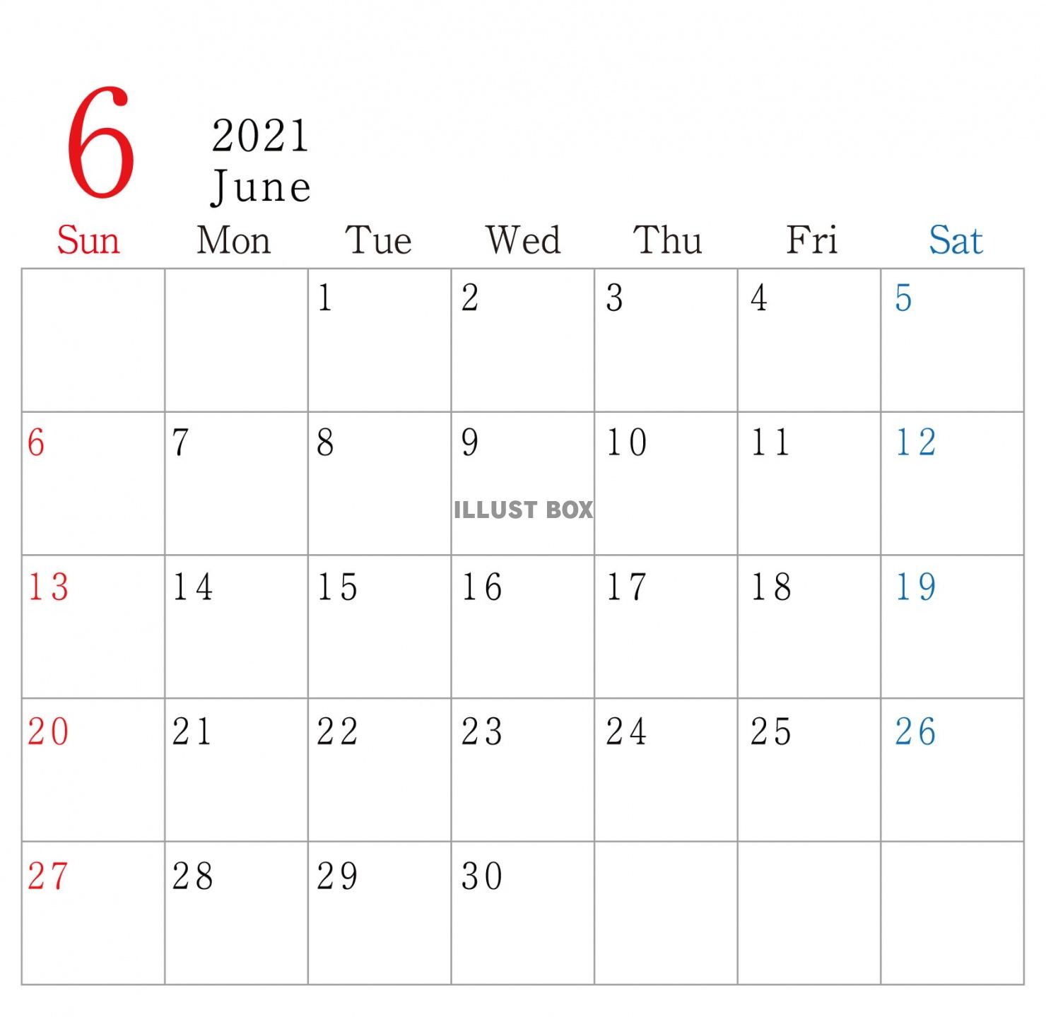 カレンダー　6月