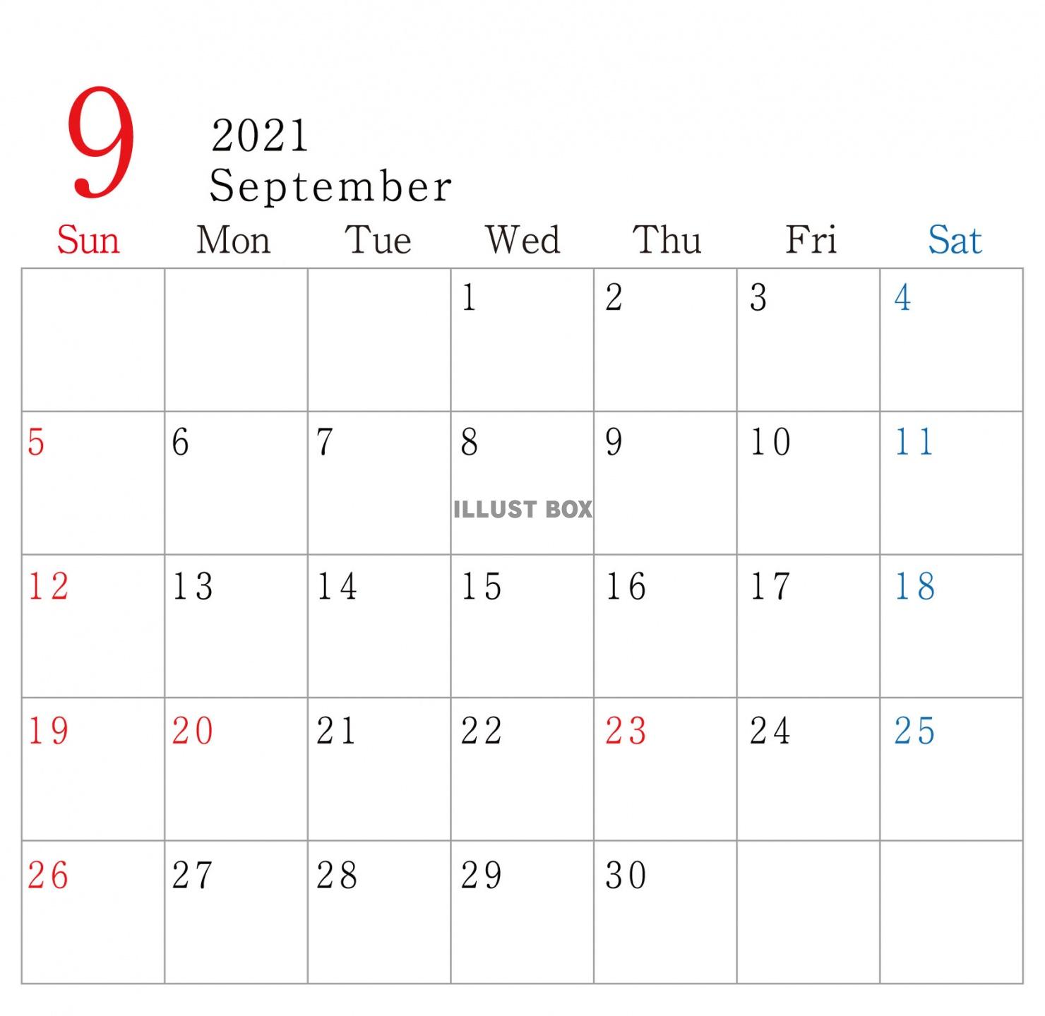 カレンダー　9月