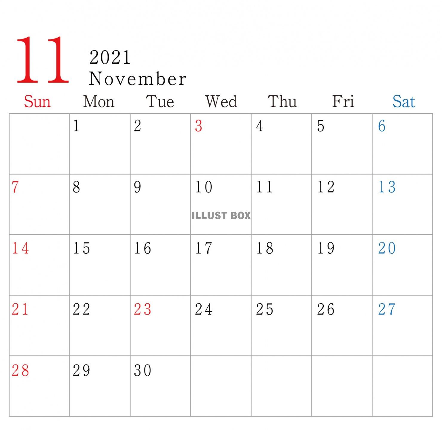 カレンダー　11月