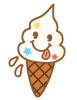 顔付きソフトクリーム　透過png