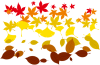 秋　枯葉　紅葉　イラレ用ブラシ　セット