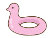ピンクのフラミンゴの浮き輪
