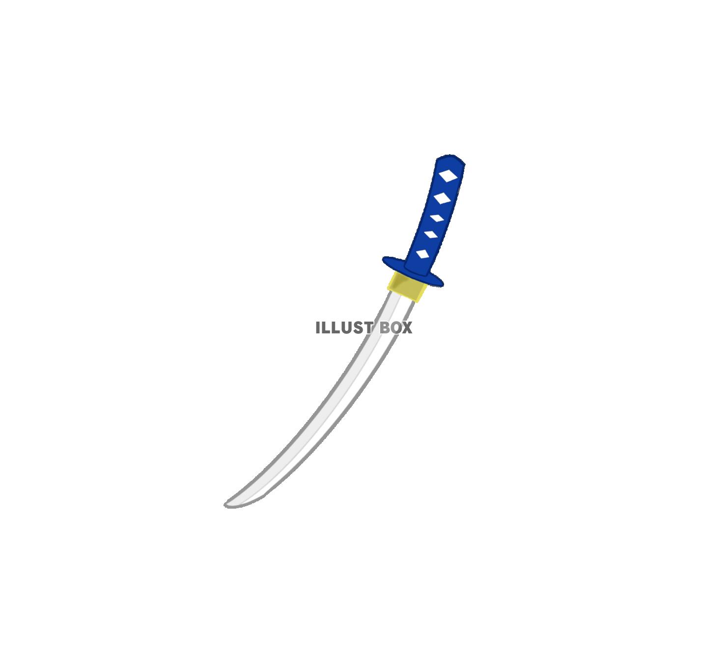 無料イラスト 青い日本刀