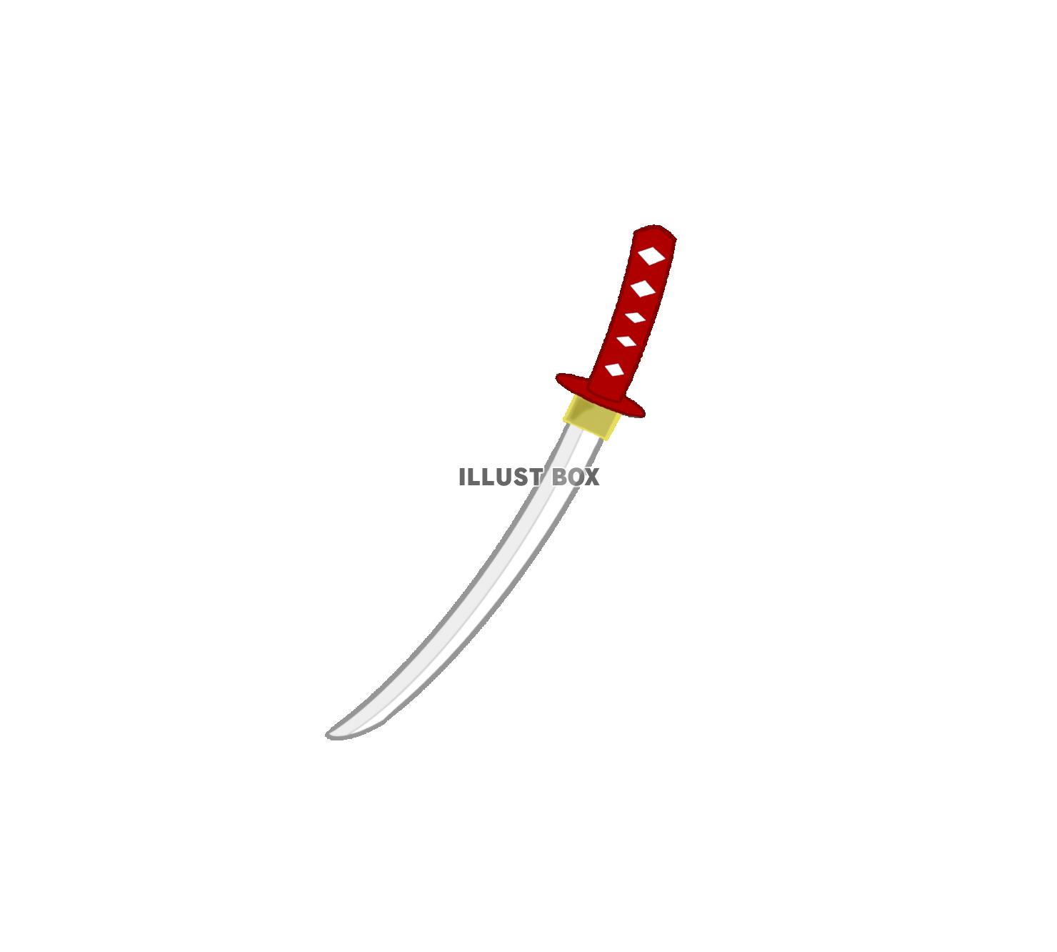 無料イラスト 赤い日本刀