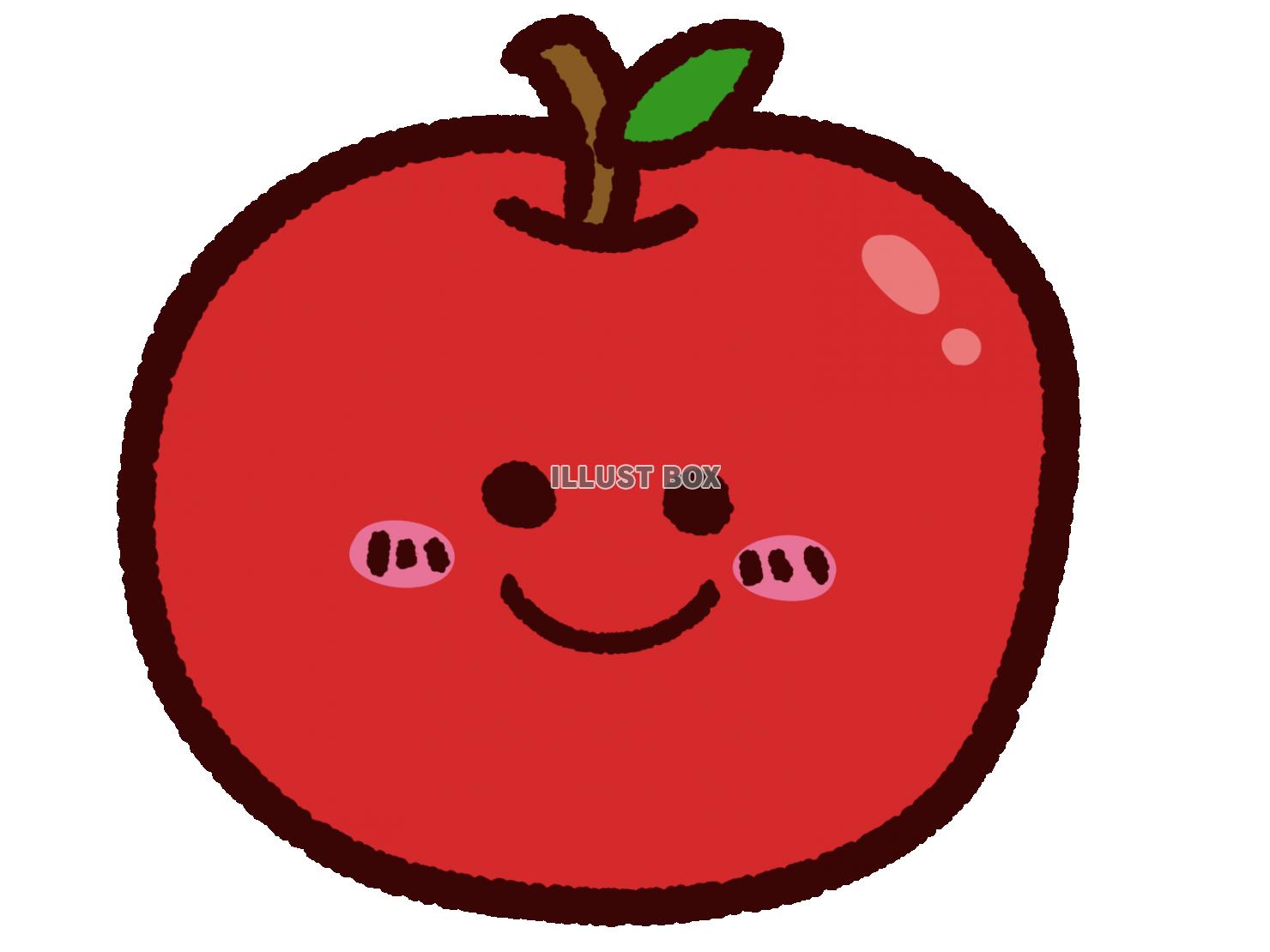 無料イラスト かわいいリンゴのキャラクター