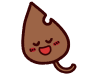 かわいい落ち葉のキャラクター　茶色
