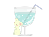 ジュースとネズミのイラスト　線あり