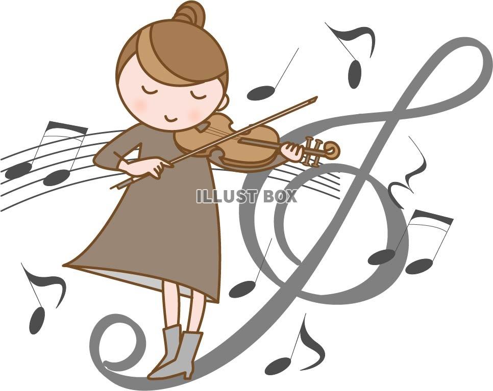 無料イラスト バイオリンを弾く女の子