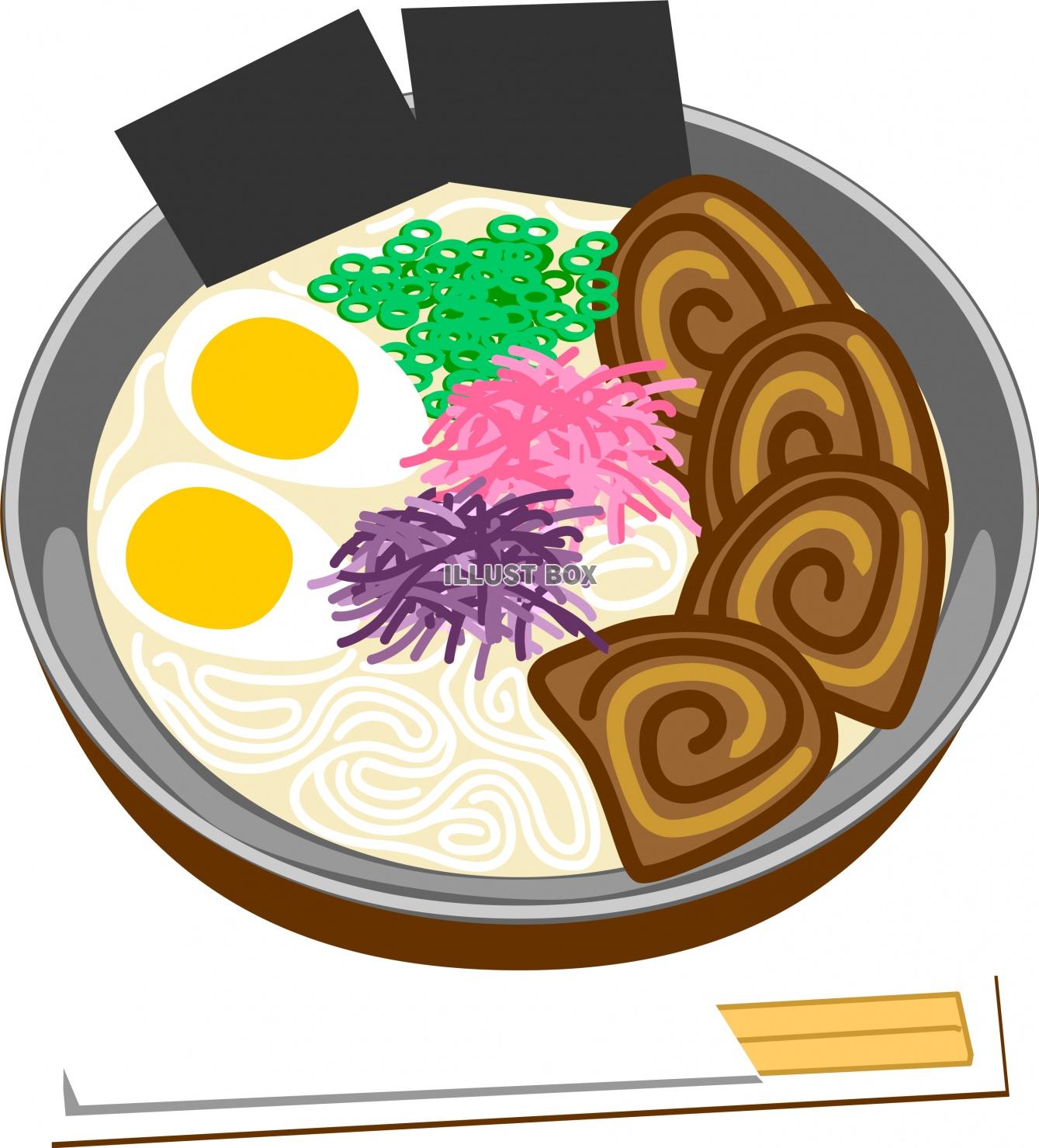 無料イラスト 日本食麺類とんこつラーメンのイラスト