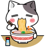 ラーメン美味しい＜ぶち猫　にゃんこ＞