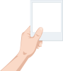 ポラロイド写真を持つ手　フレーム