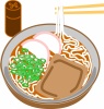 日本食麺類きつねうどんのイラスト