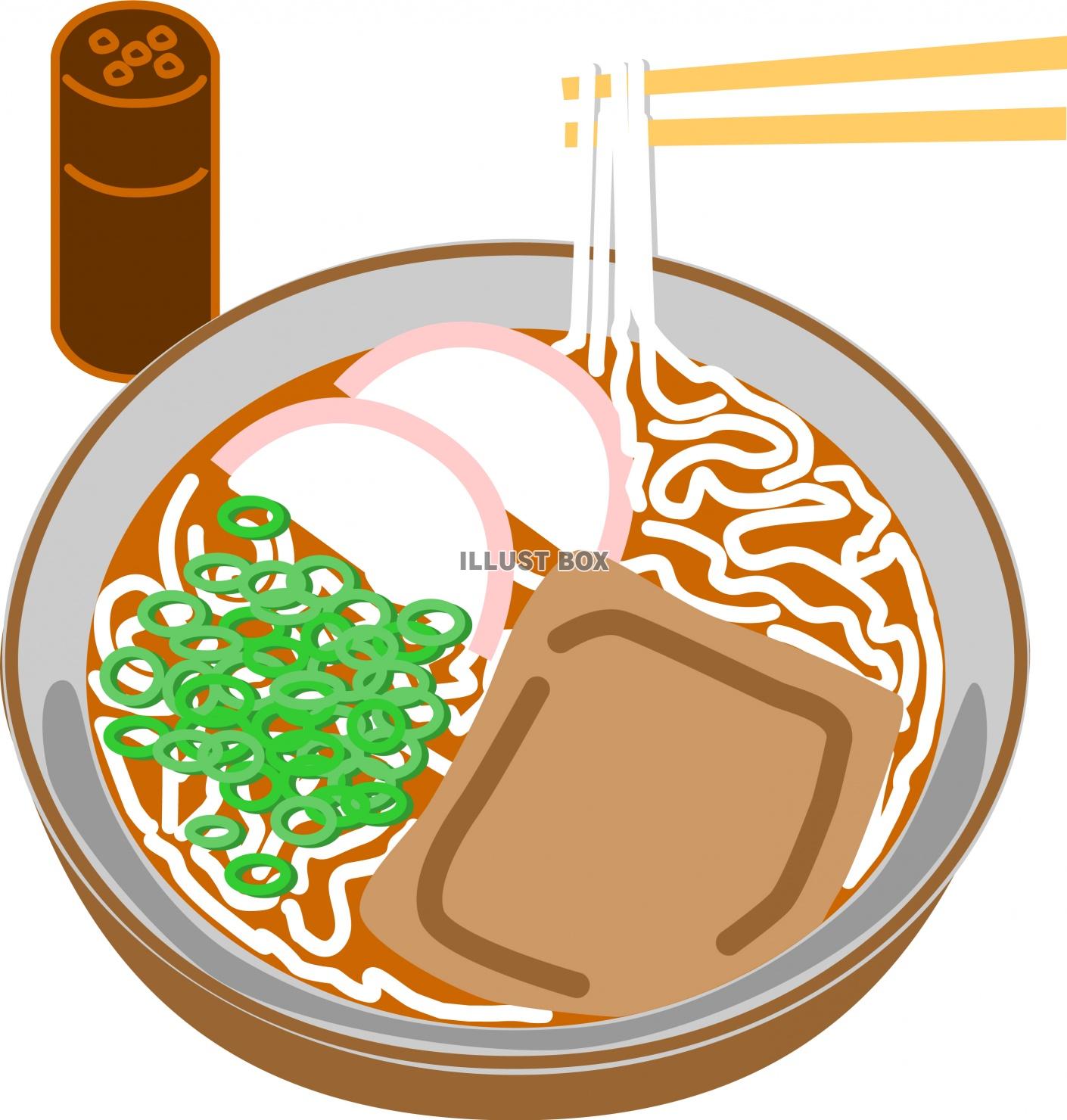 日本食麺類きつねうどんのイラスト