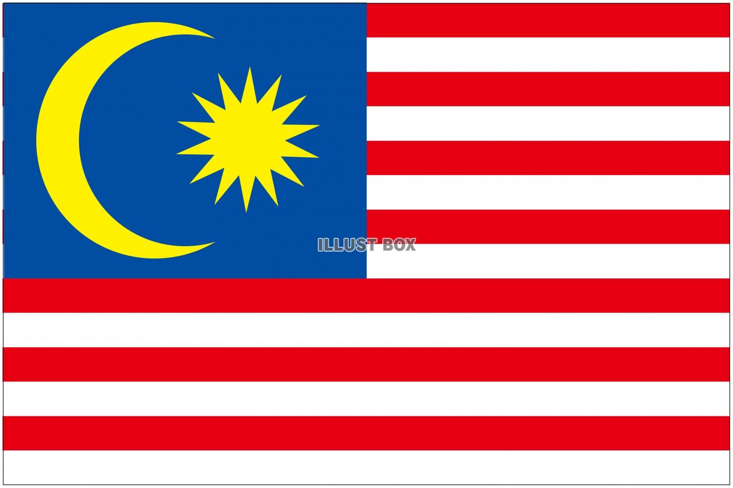 無料イラスト マレーシアの国旗