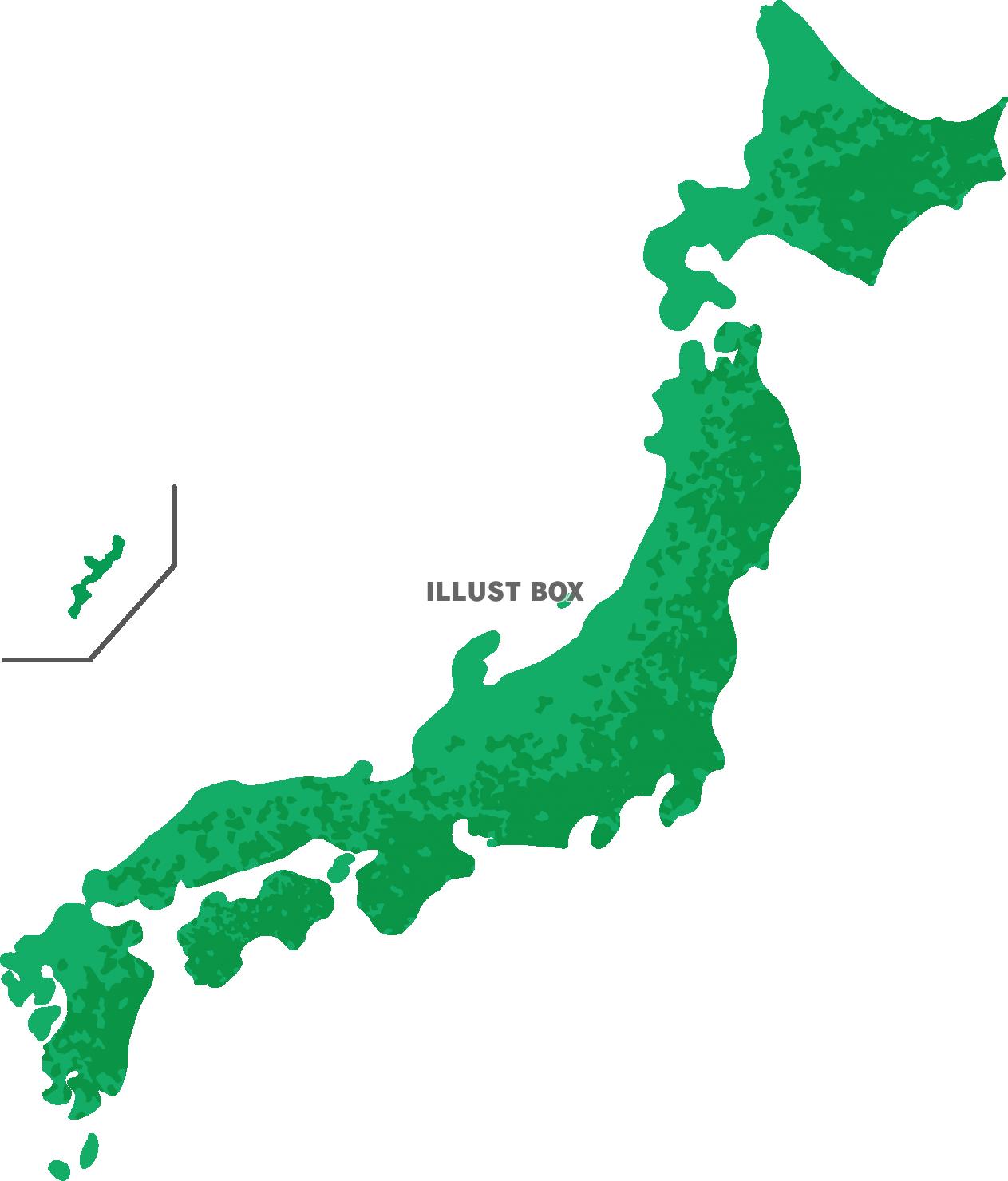 手書き　日本地図