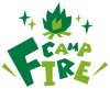 CAMP FIRE・キャンプファイヤー・英語ポップロゴ
