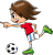 サッカー少年　サッカーをする元気な男の子