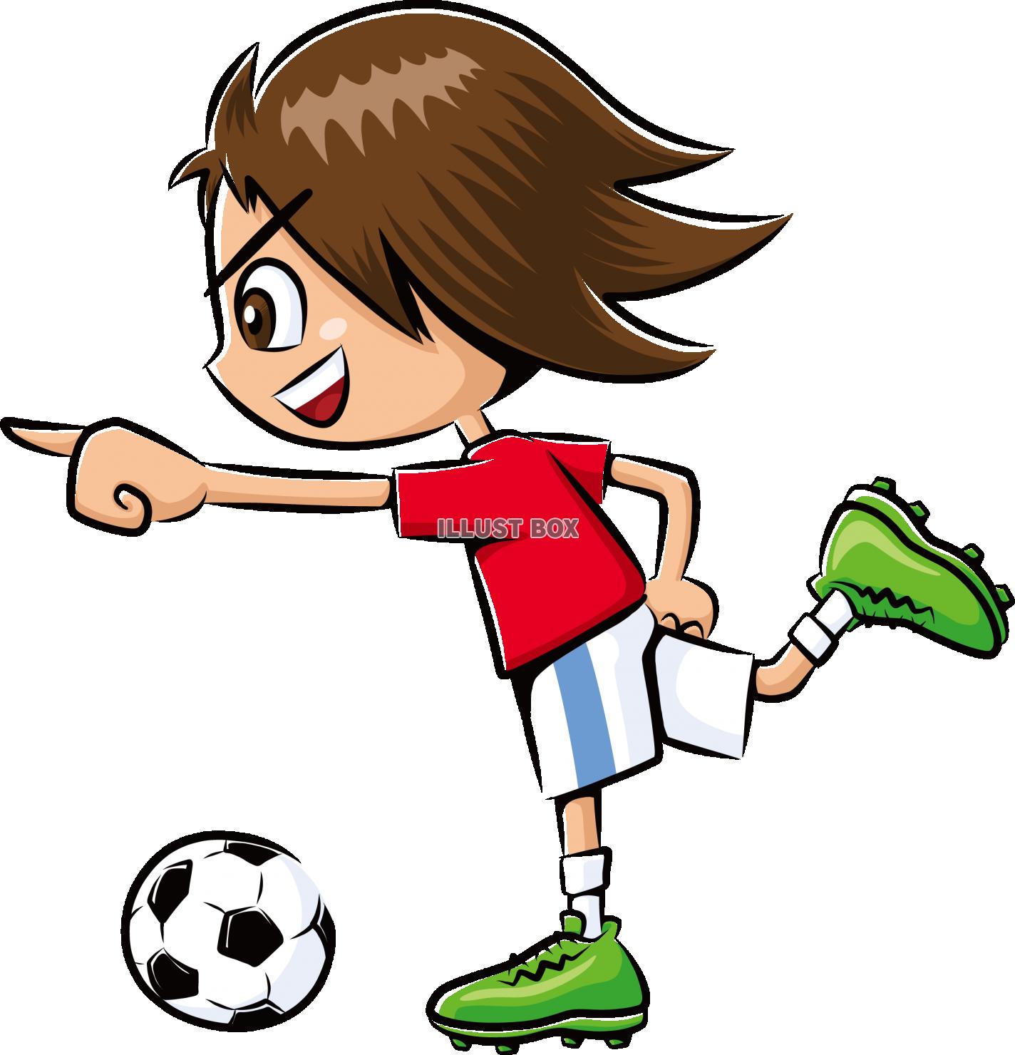 無料イラスト サッカー少年 サッカーをする元気な男の子