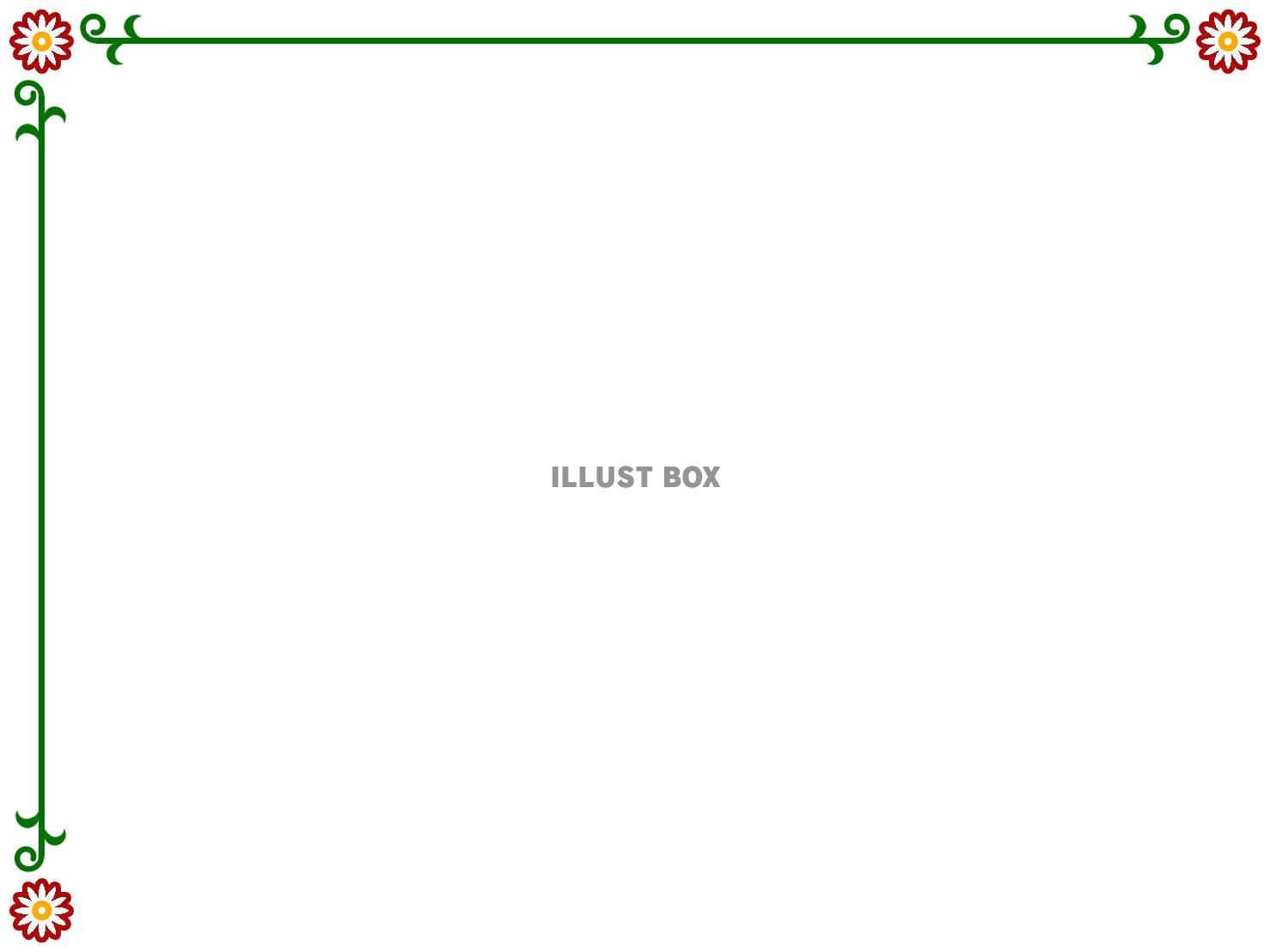 花模様フレームシンプル飾り枠素材イラスト