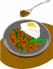 タイ料理のガパオライス（ガパオとハーブ）ひき肉のバジル炒めご飯