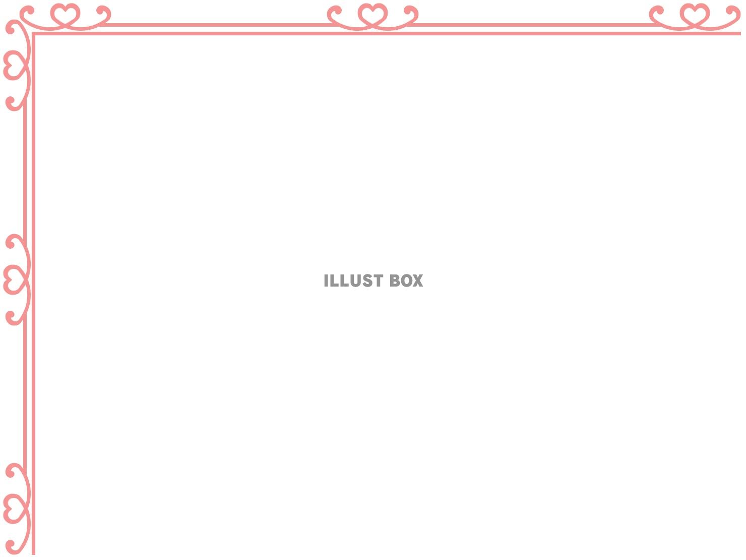 ハートフレームシンプル飾り枠素材イラスト
