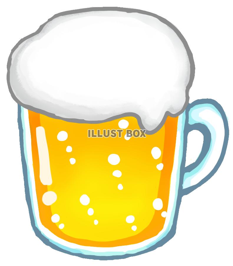 無料イラスト おいしいビール４