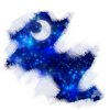 幻想的で可愛い絵本の様なキラキラ夜空
