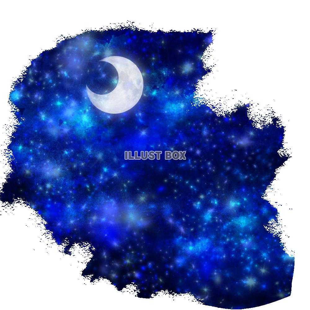 無料イラスト 幻想的で可愛い絵本の様なキラキラ夜空